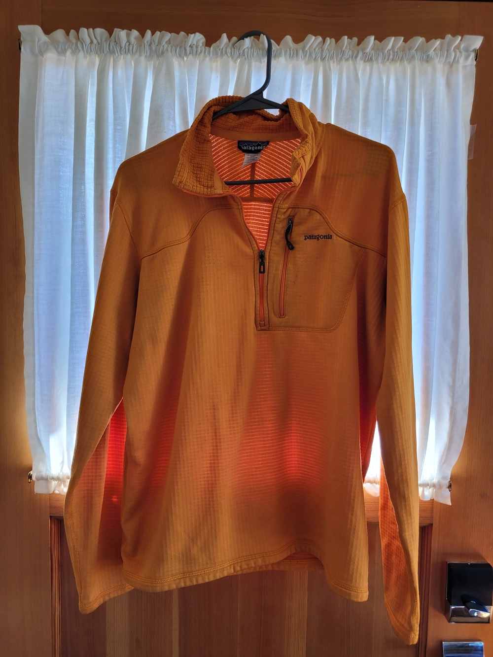 Patagonia Orange R1 Quarter-Zip Pullover